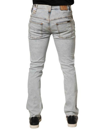 Light Blue Cotton Stretch Skinny Fit Men Denim Trouser JEANS