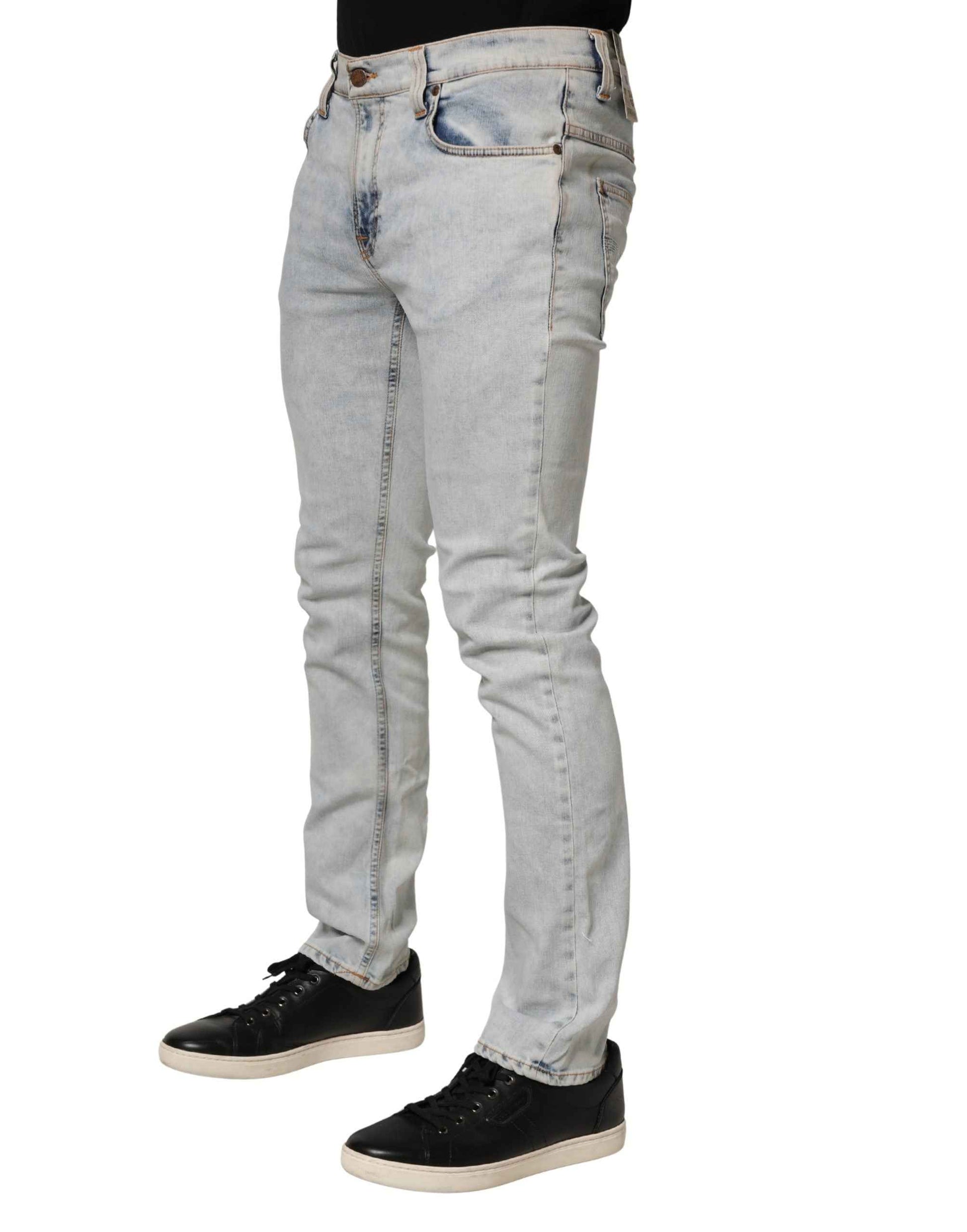 Light Blue Cotton Stretch Skinny Fit Men Denim Trouser JEANS
