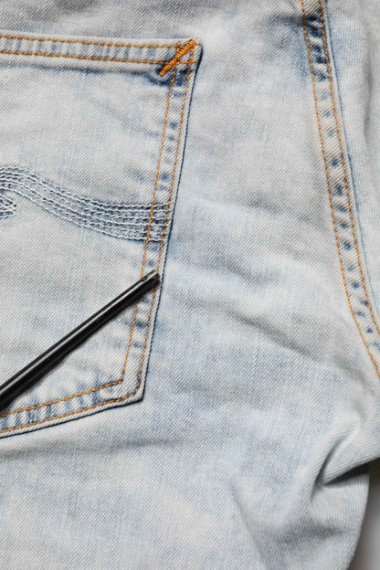 Light Blue Cotton Stretch Skinny Fit Men Denim Trouser JEANS