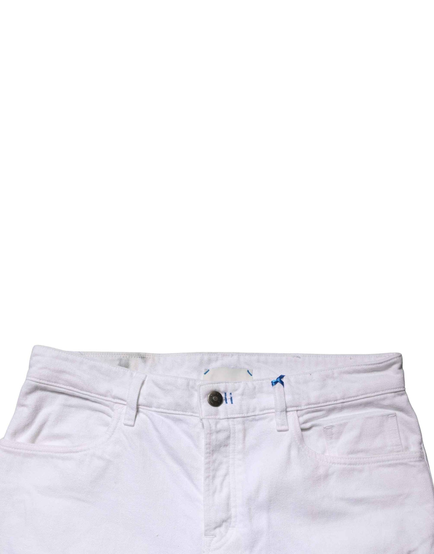 White Mid Waist Cotton Skinny Denim Men Trouser Jeans