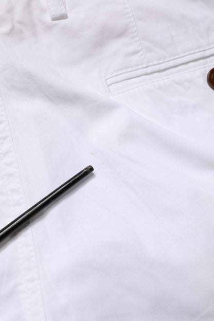 White Mid Waist Skinny Chino Casual Trouser Pants
