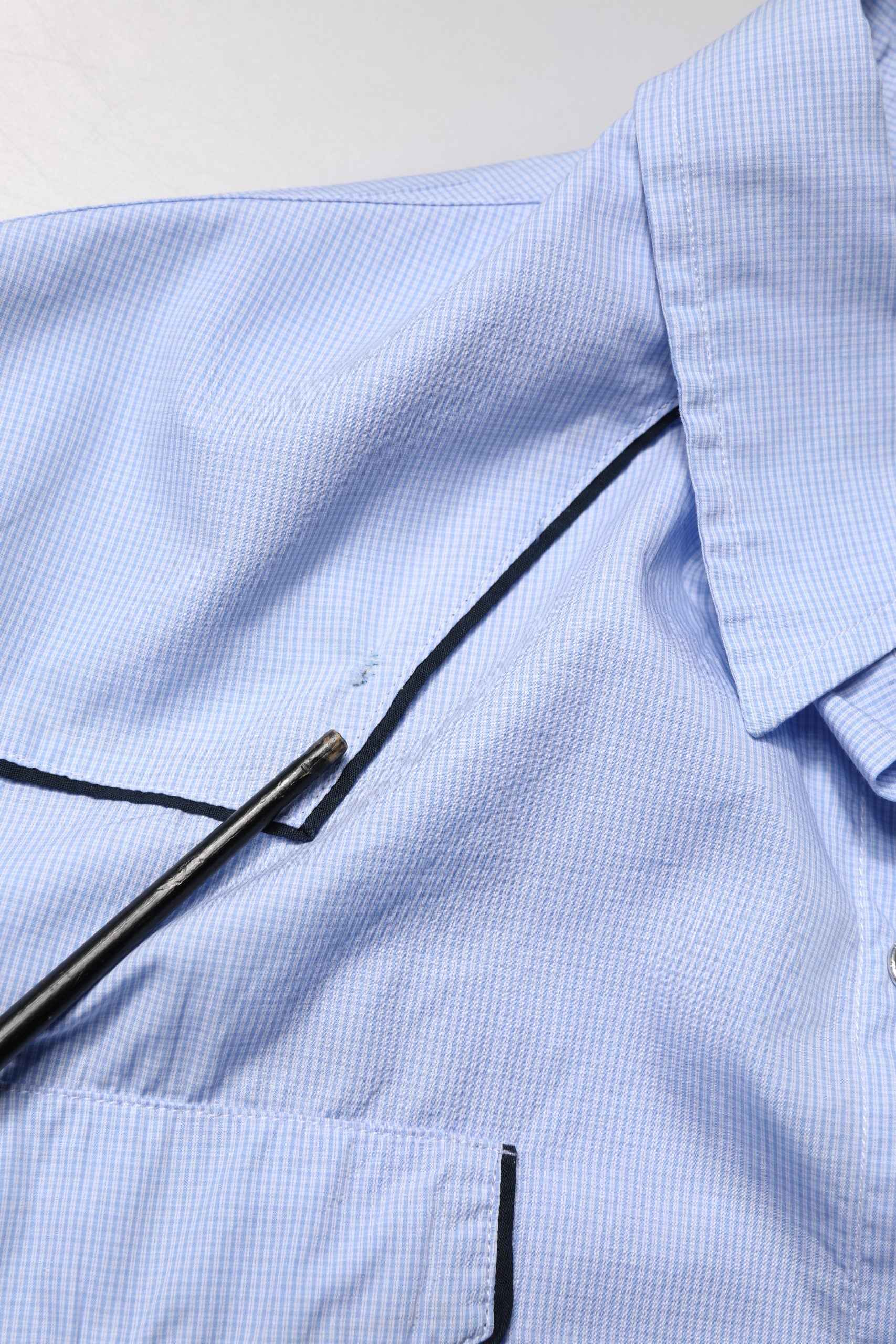 Light Blue Slim Fit Collared Long Sleeve Casual Shirt