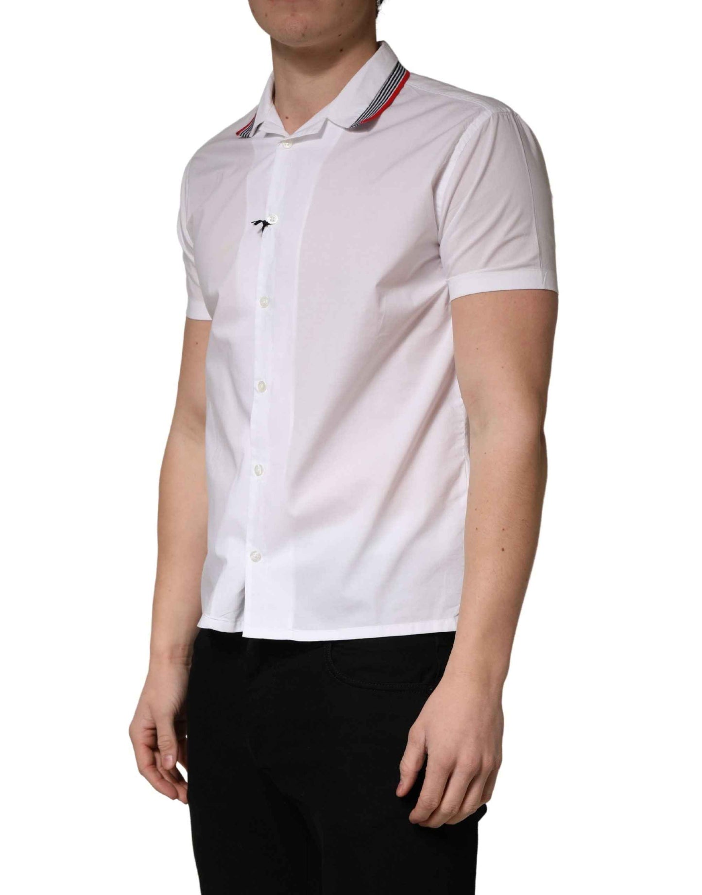 White Short Sleeves Button Down Shirt
