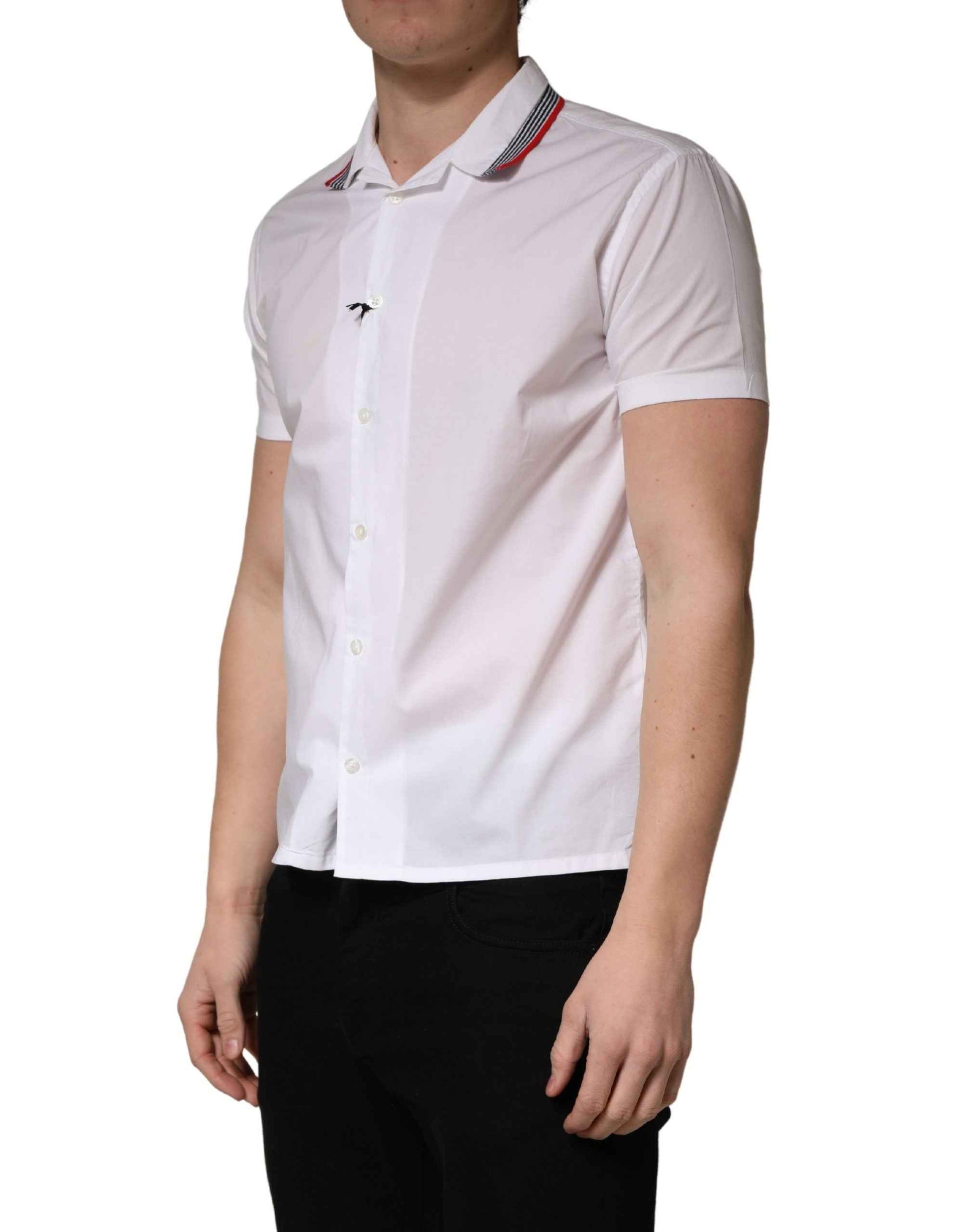 White Short Sleeves Button Down Shirt