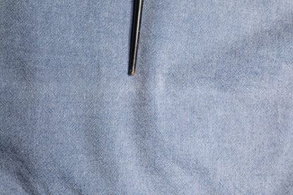 Dark Blue Slim Fit Collared Long Sleeve Denim Shirt