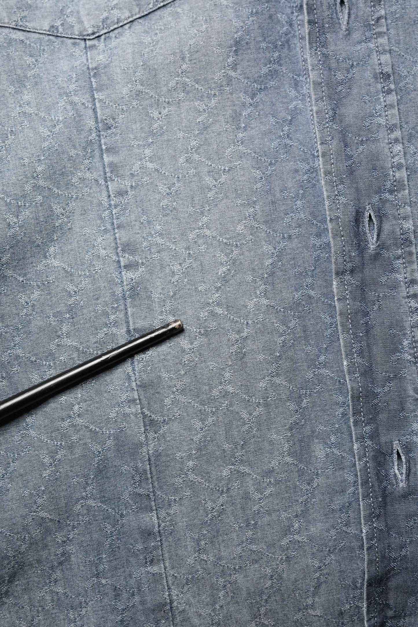 DarkBlue Long Sleeve Collared Denim Shirt