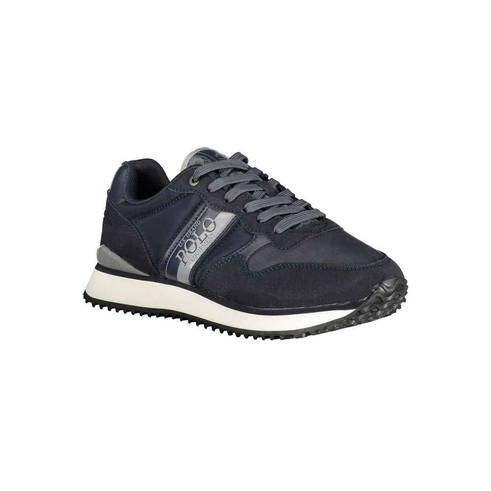 Blue Polyurethane Men Sneaker