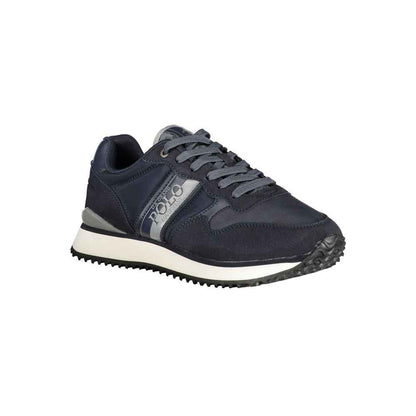 Blue Polyurethane Men Sneaker