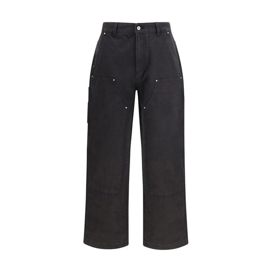 Black Cotton Casual Pants