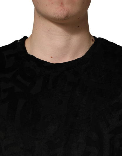 Black DG Mania Logo Print Casual  T-shirt