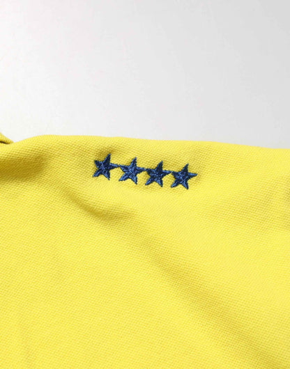 Yellow Short Sleeve Pique Men Cotton Polo Shirt T-shirt