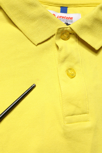 Yellow Short Sleeve Pique Men Cotton Polo Shirt T-shirt