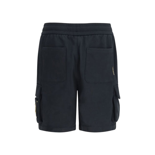 Black Cotton Bermuda Shorts