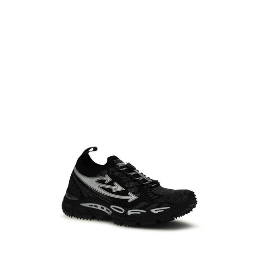 Black Polyester Athletic Sneakers