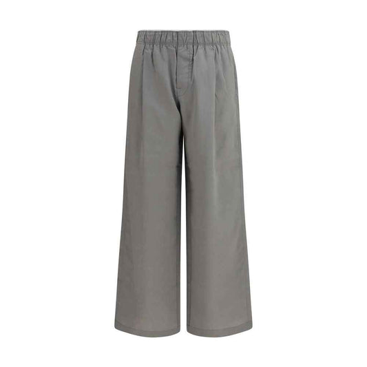 Gray Viscose Casual Pants