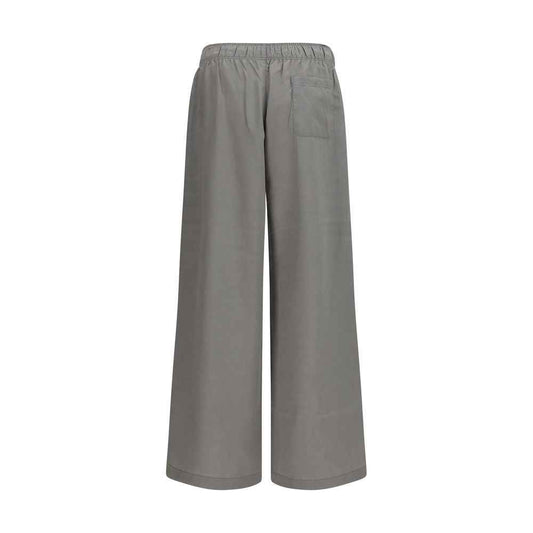 Gray Viscose Casual Pants