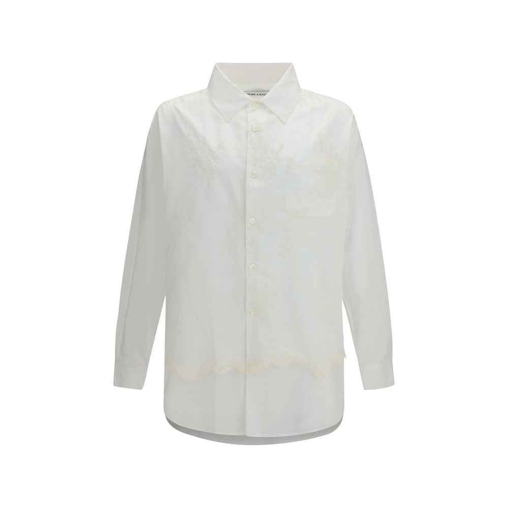 White Cotton Pattern Shirt