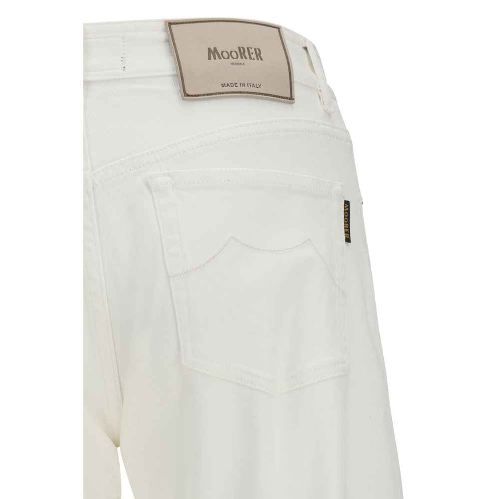 White Cotton Straight-Leg Jeans