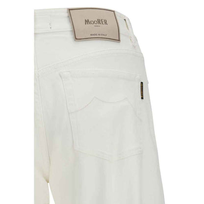 White Cotton Straight-Leg Jeans