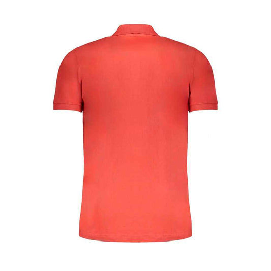 Red Cotton Men Polo Shirt