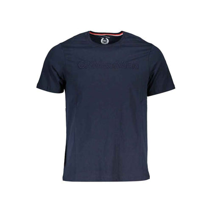 Blue Cotton Men T-Shirt