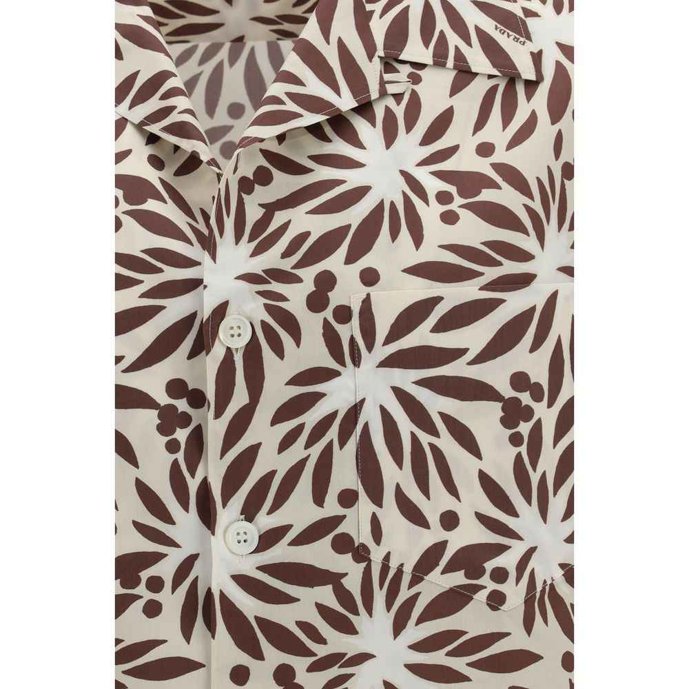 Brown Cotton Pattern Shirt