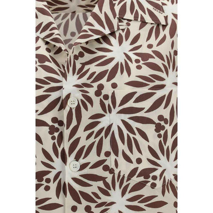 Brown Cotton Pattern Shirt