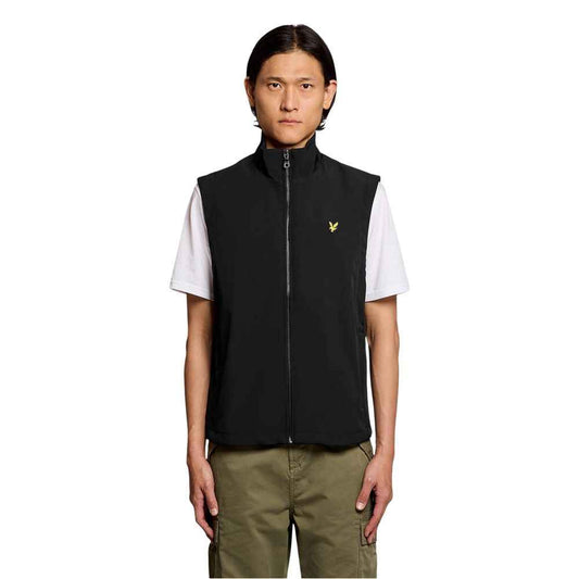 Black Polyester Sleveless Jacket