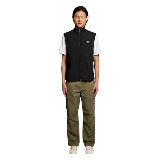 Black Polyester Sleveless Jacket