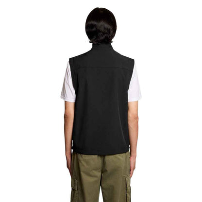 Black Polyester Sleveless Jacket