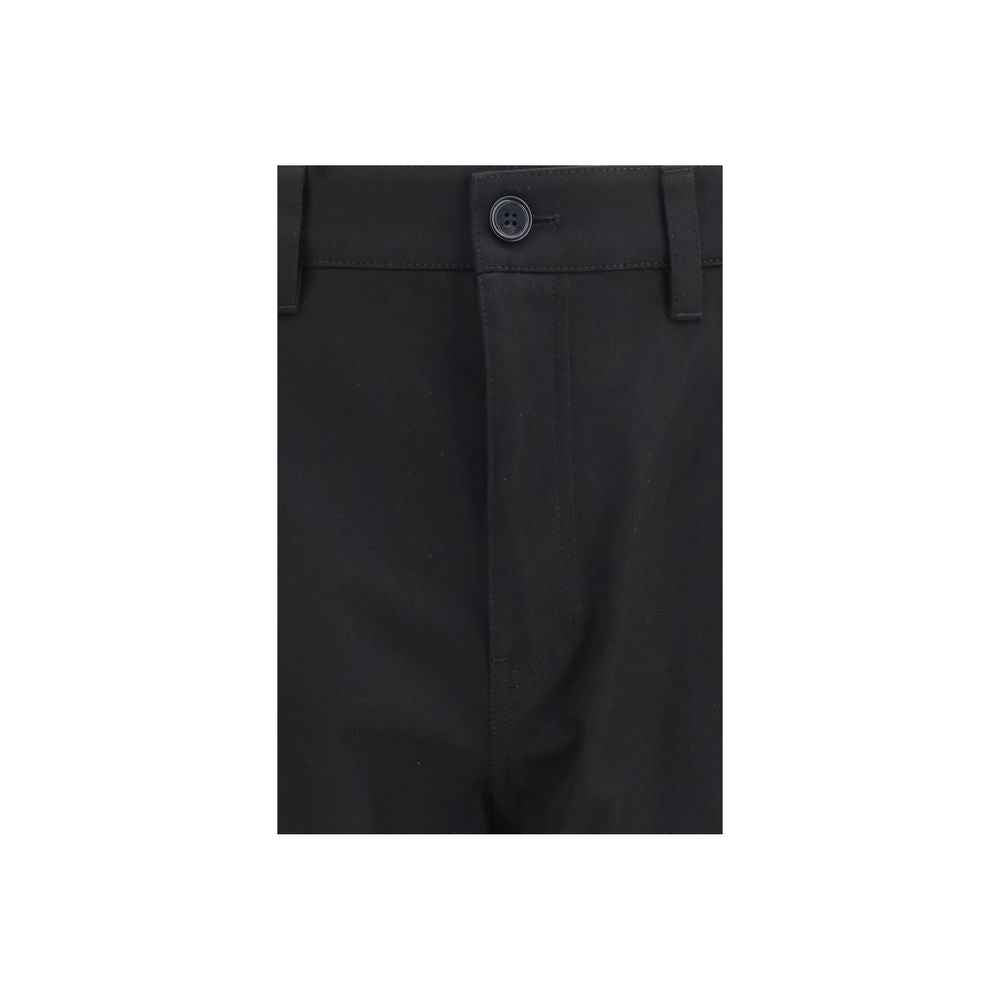 Black Cotton Chino Pants