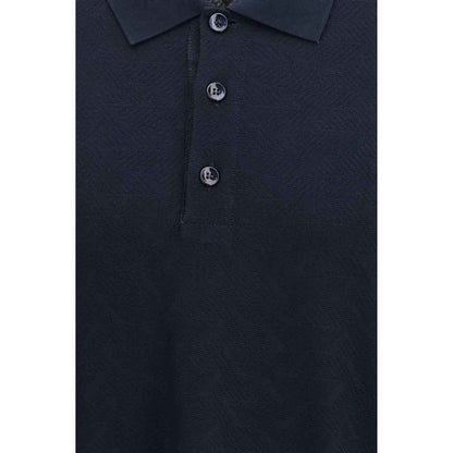 Blue Viscose Polo Shirt