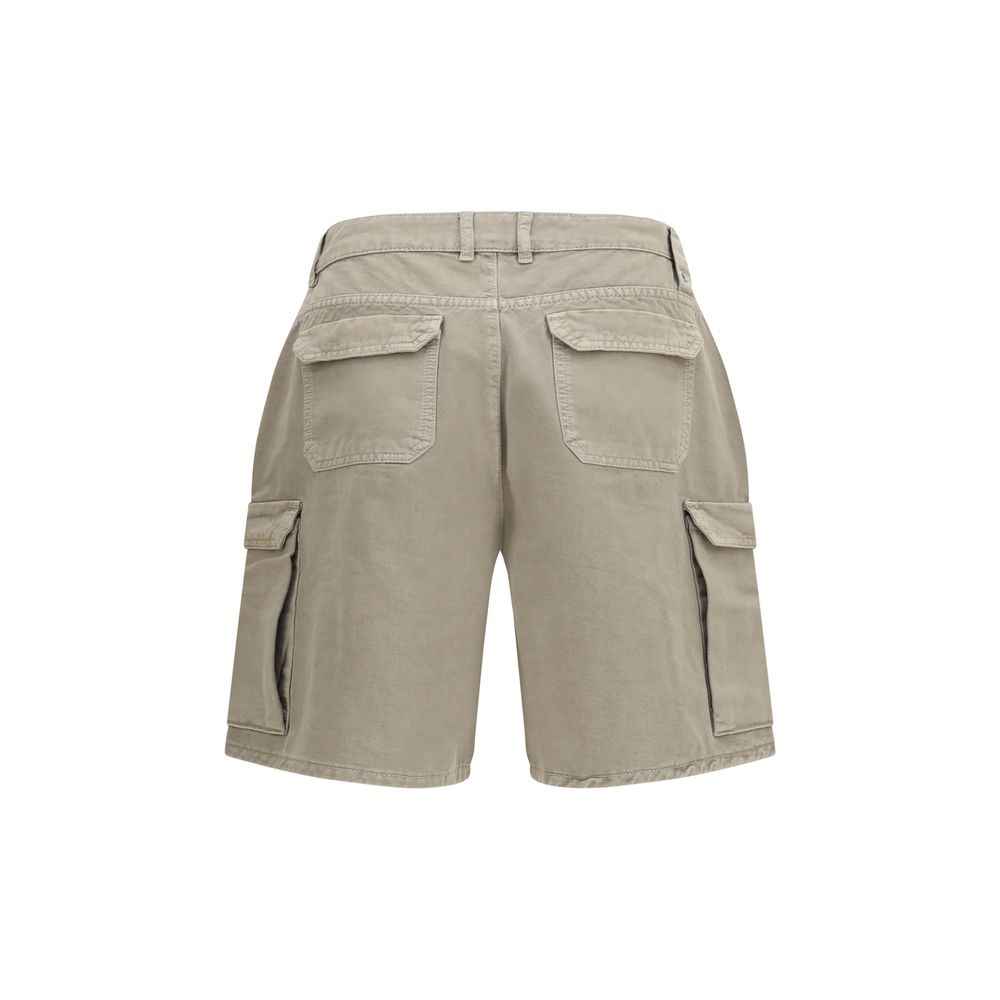 Beige Cotton Bermuda Shorts