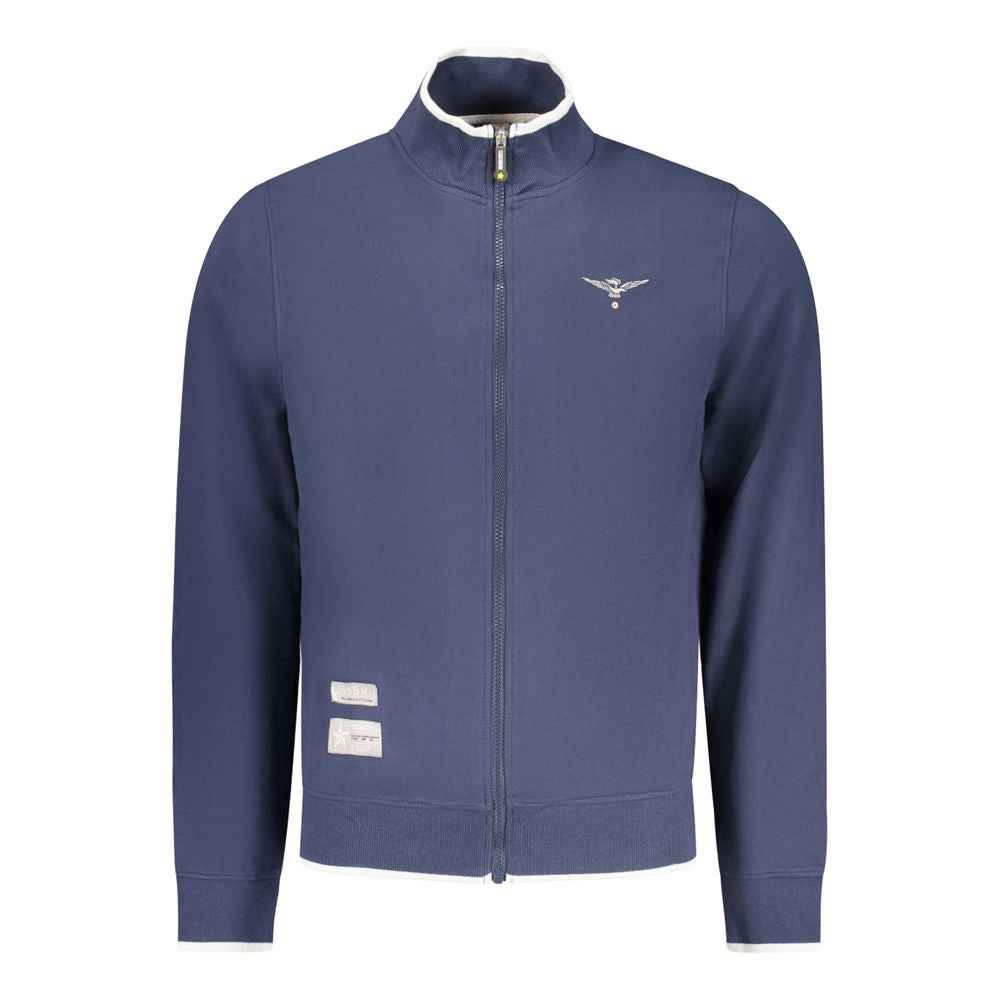 Blue Cotton Men Sweatshirt