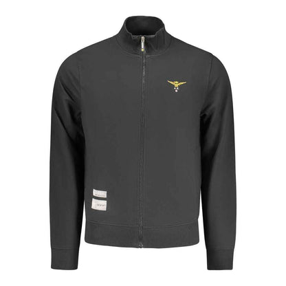Black Cotton Men Sweatshirt