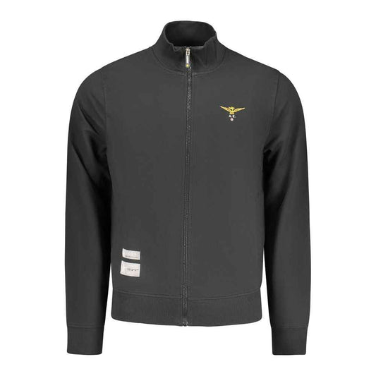 Black Cotton Men Sweatshirt