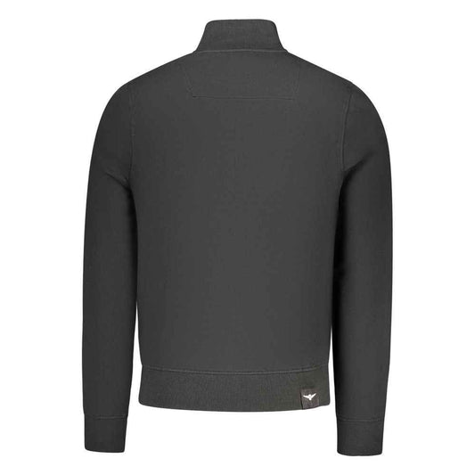 Black Cotton Men Sweatshirt