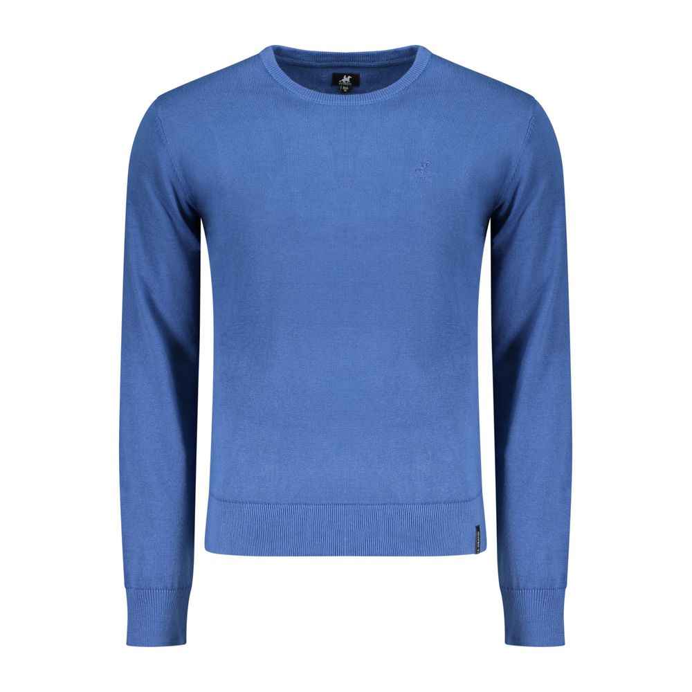 Blue Cotton Men Sweater