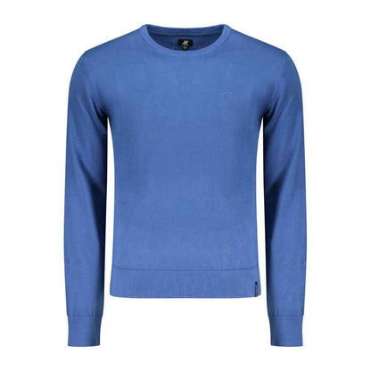 Blue Cotton Men Sweater