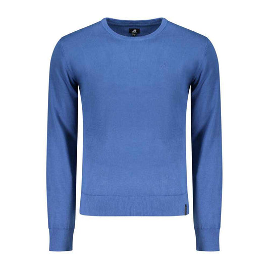 Blue Cotton Men Sweater