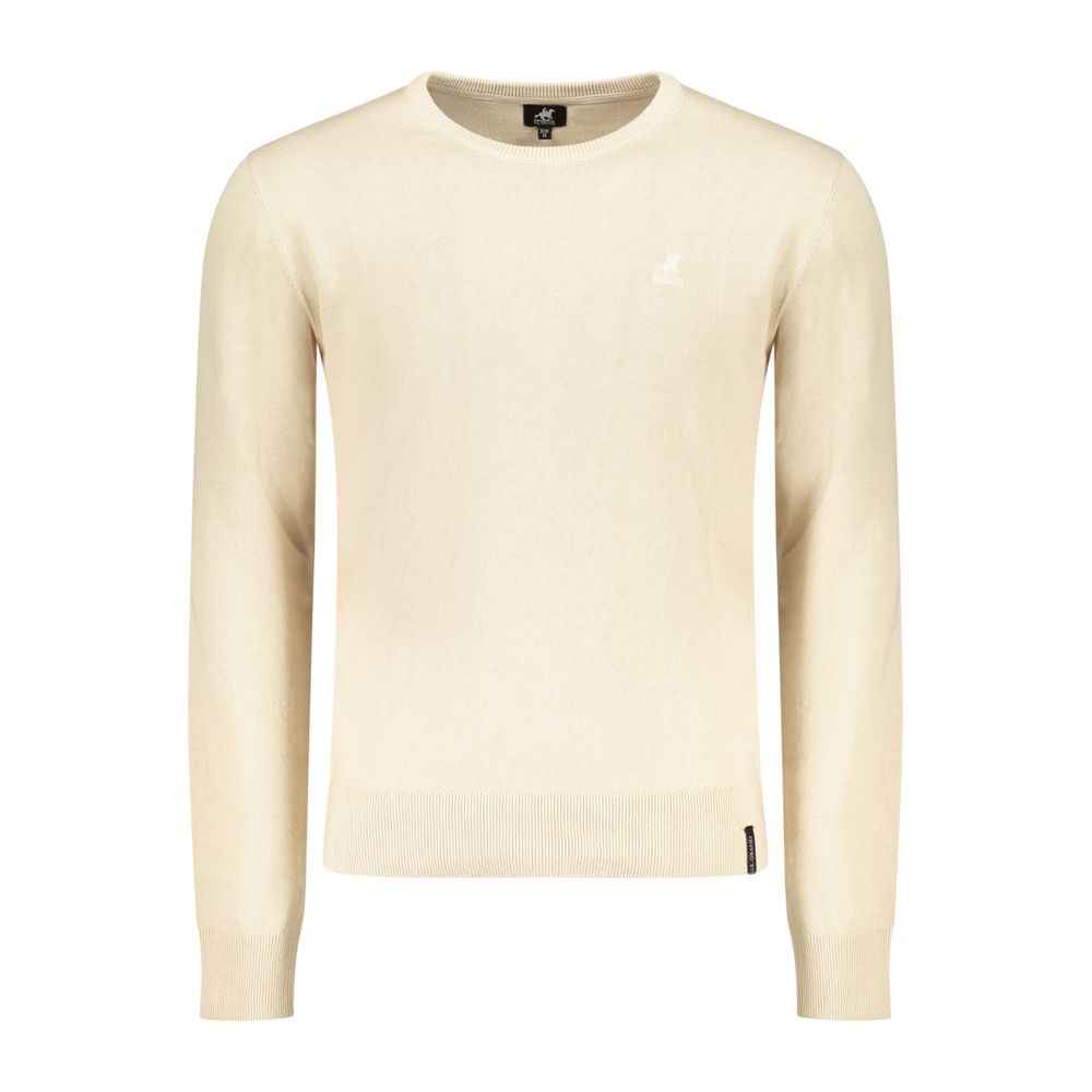 Beige Cotton Men Sweater