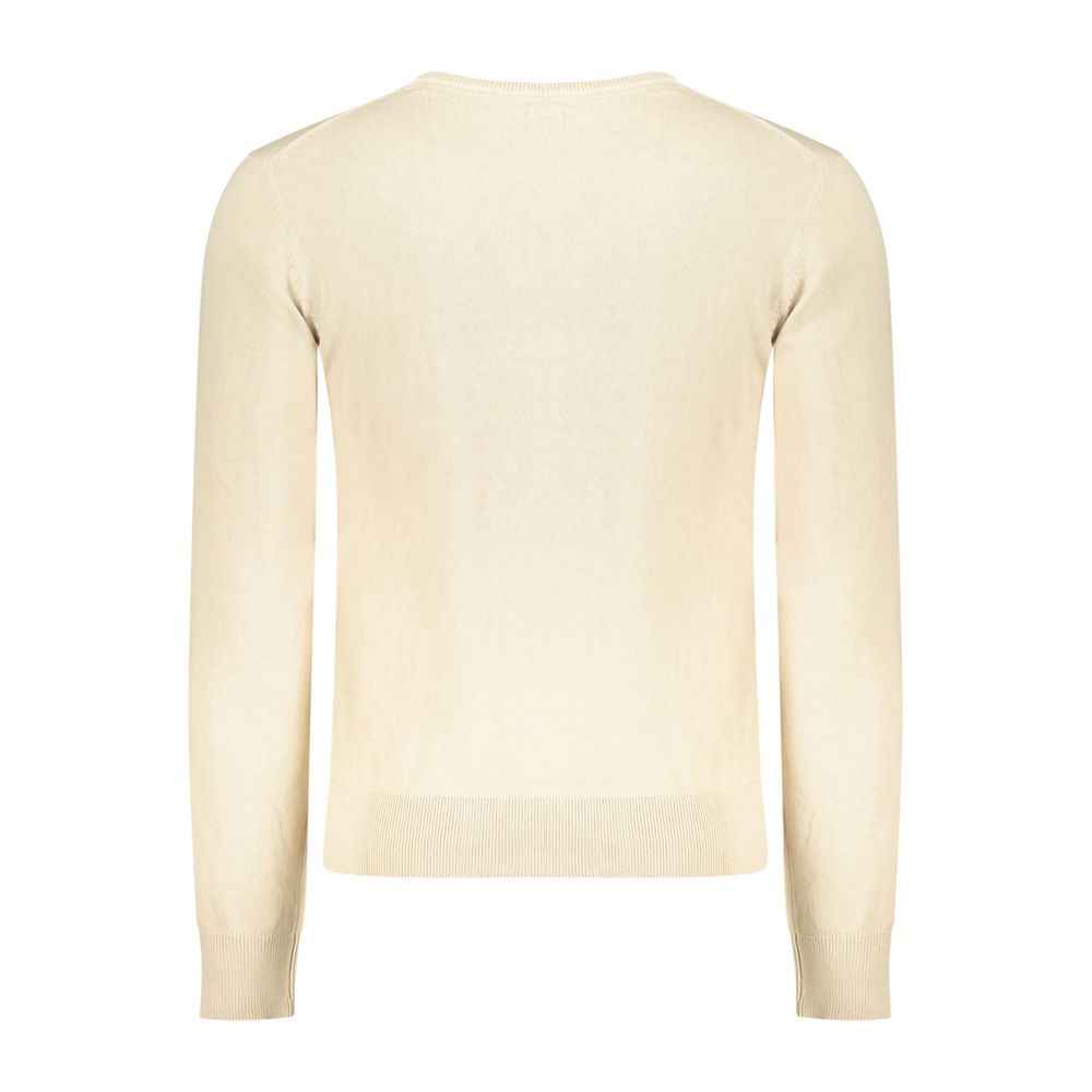 Beige Cotton Men Sweater