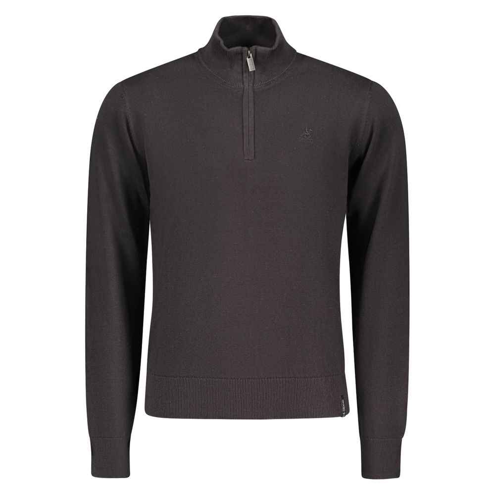 Black Cotton Men Sweater