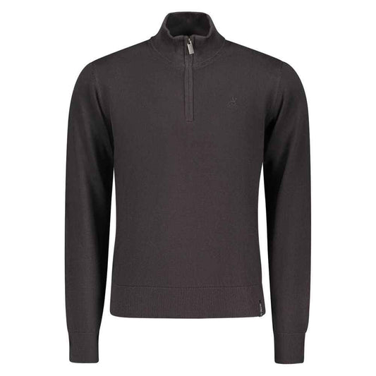 Black Cotton Men Sweater