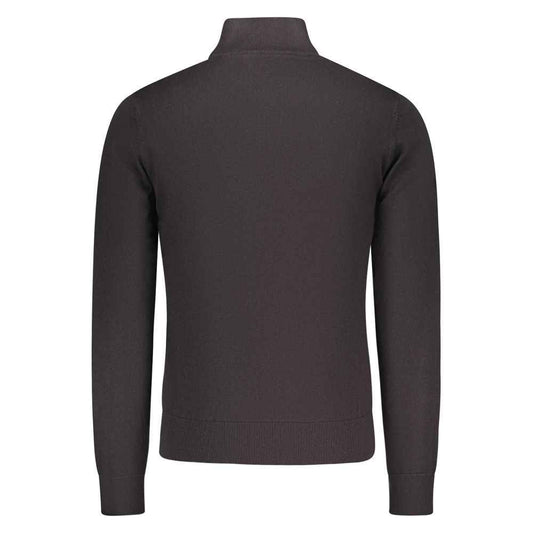 Black Cotton Men Sweater