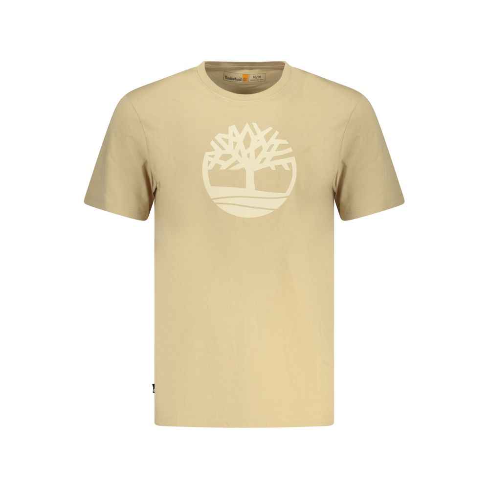 Beige Cotton Men Shirt
