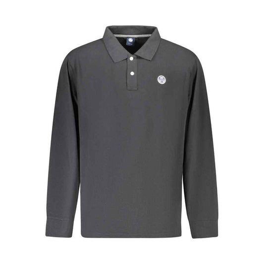 Black Cotton Men Polo Shirt