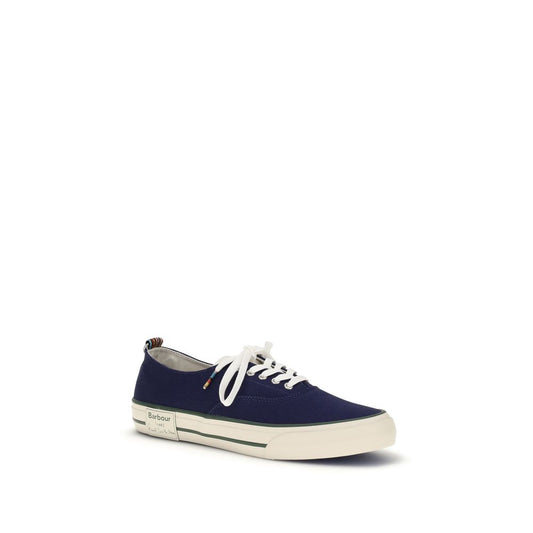 Blue Cotton Low Top Sneakers