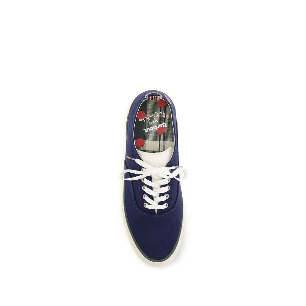 Blue Cotton Low Top Sneakers