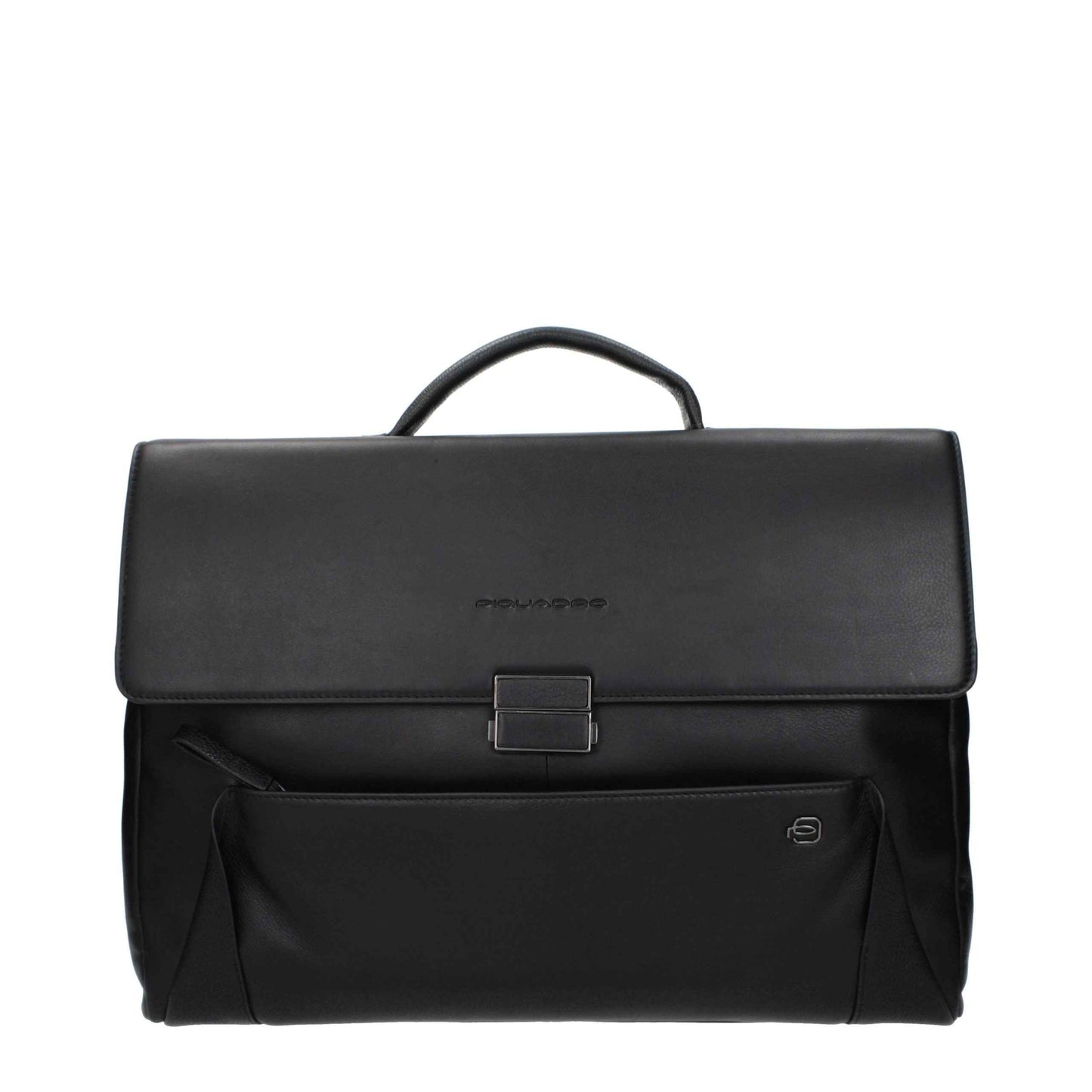 Black Leather Business And Laptop Bag